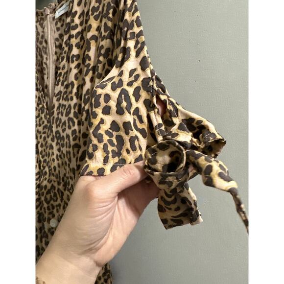 🔴Faithfull The Brand Marie Louise Midi Dress 4 Mila Animal‎ Print Tie Sash V - Picture 8 of 10